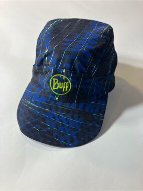 Buff Navy and Neon Yellow StripedUltra Lightweight Speed Cap